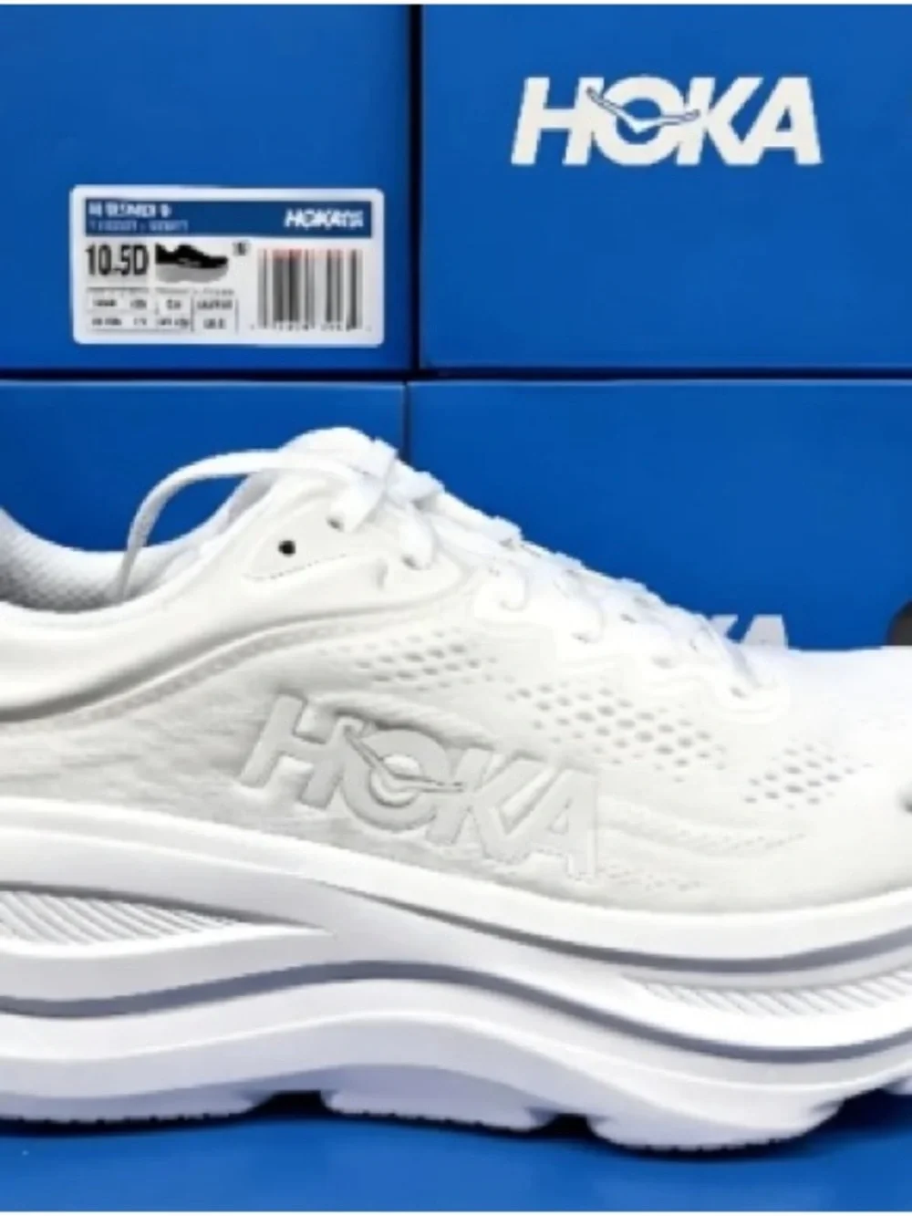 Hoka Women's All-White Athletic Running Shoe